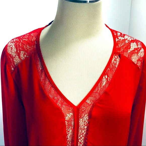Pleione  Blouse  long sleeves Lace Top Size Small - Picture 5 of 6